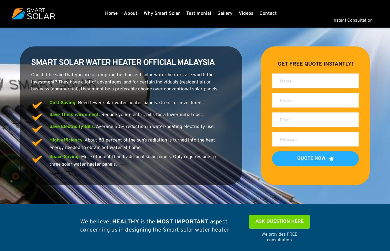 Smart Solar Water Heater: Malaysia Best Solar Heater Supplier